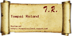 Tompai Roland névjegykártya